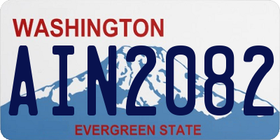 WA license plate AIN2082