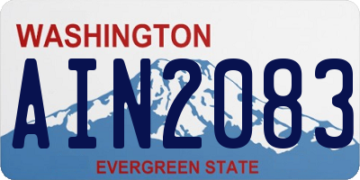 WA license plate AIN2083