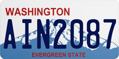 WA license plate AIN2087