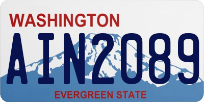 WA license plate AIN2089