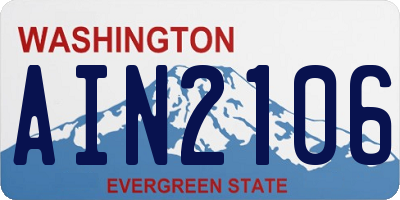 WA license plate AIN2106
