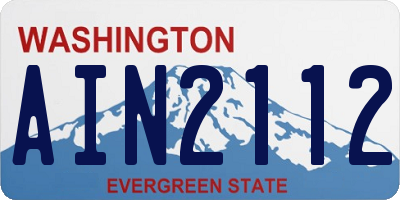 WA license plate AIN2112