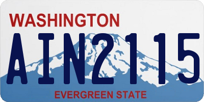 WA license plate AIN2115