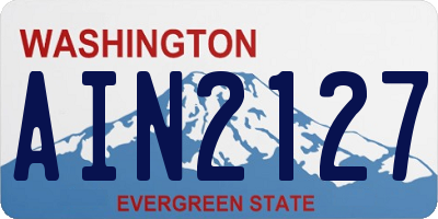 WA license plate AIN2127