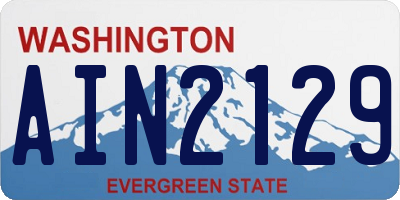 WA license plate AIN2129