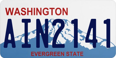 WA license plate AIN2141