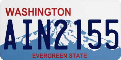 WA license plate AIN2155