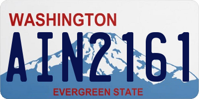 WA license plate AIN2161