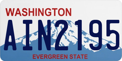 WA license plate AIN2195