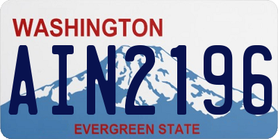 WA license plate AIN2196