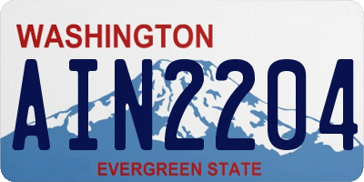 WA license plate AIN2204