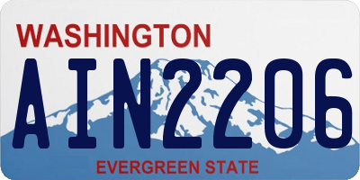 WA license plate AIN2206