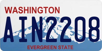 WA license plate AIN2208