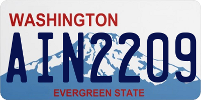 WA license plate AIN2209