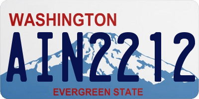 WA license plate AIN2212