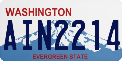 WA license plate AIN2214