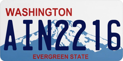 WA license plate AIN2216