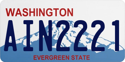 WA license plate AIN2221
