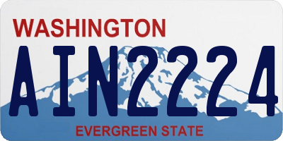 WA license plate AIN2224