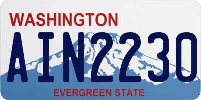 WA license plate AIN2230