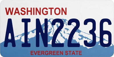 WA license plate AIN2236