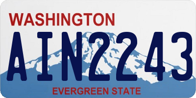 WA license plate AIN2243