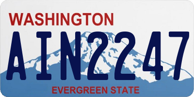 WA license plate AIN2247