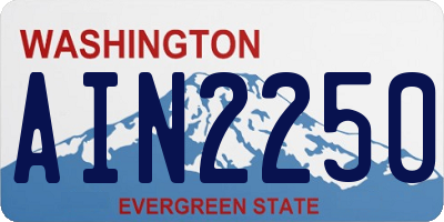 WA license plate AIN2250