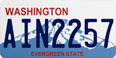 WA license plate AIN2257