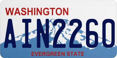 WA license plate AIN2260