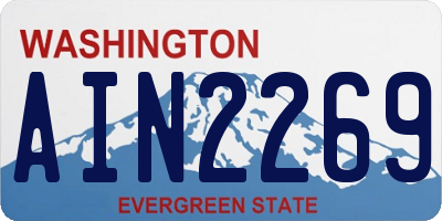WA license plate AIN2269