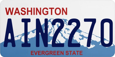 WA license plate AIN2270