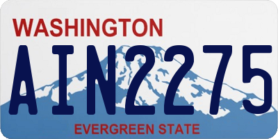 WA license plate AIN2275