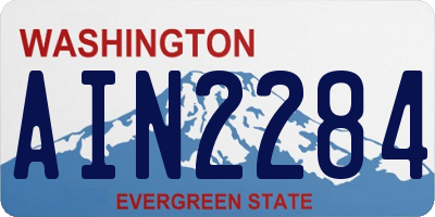 WA license plate AIN2284
