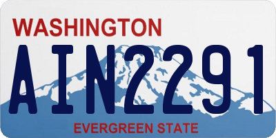 WA license plate AIN2291