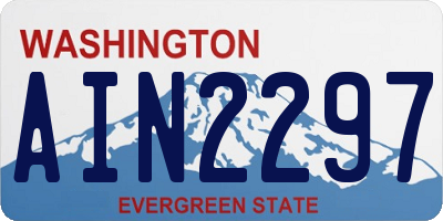 WA license plate AIN2297