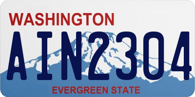 WA license plate AIN2304