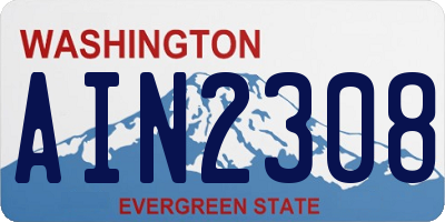 WA license plate AIN2308