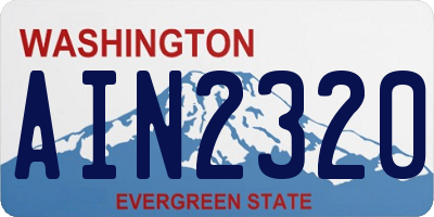 WA license plate AIN2320