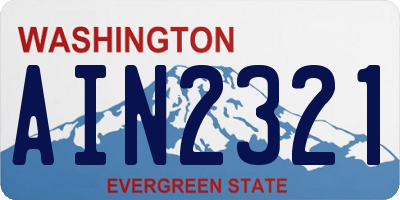 WA license plate AIN2321