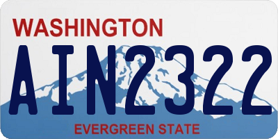 WA license plate AIN2322