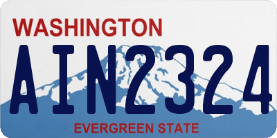 WA license plate AIN2324