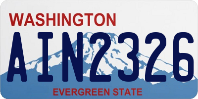 WA license plate AIN2326
