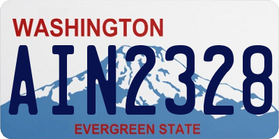 WA license plate AIN2328