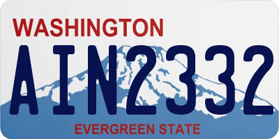 WA license plate AIN2332
