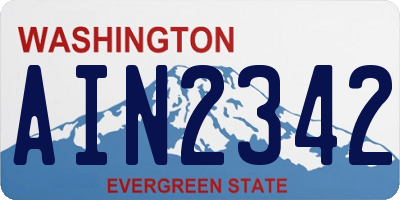 WA license plate AIN2342