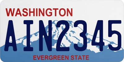 WA license plate AIN2345
