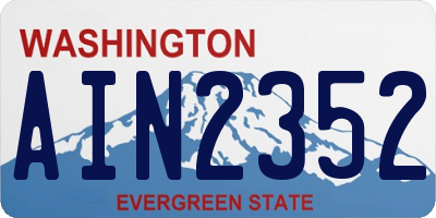 WA license plate AIN2352