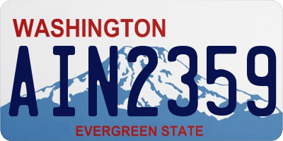 WA license plate AIN2359