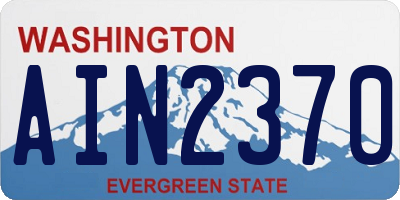 WA license plate AIN2370